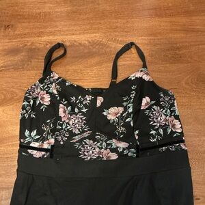 Torrid Black Chemise with Pink Floral Design